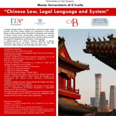 Master Universitario di II livello “Chinese Law, Legal Language and System”